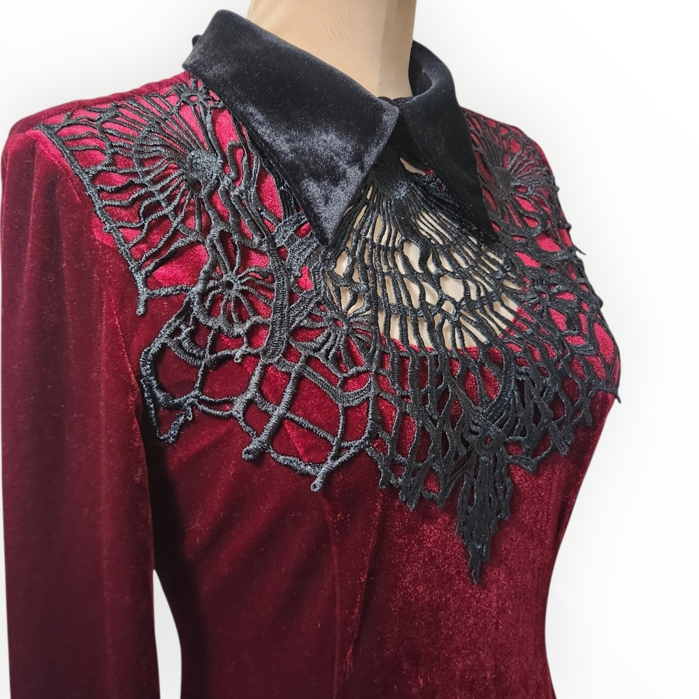 DOLLS KILL x PUNK RAVE "Dramatica" Velvet Skater Dress - Size M - Picture 6 of 14